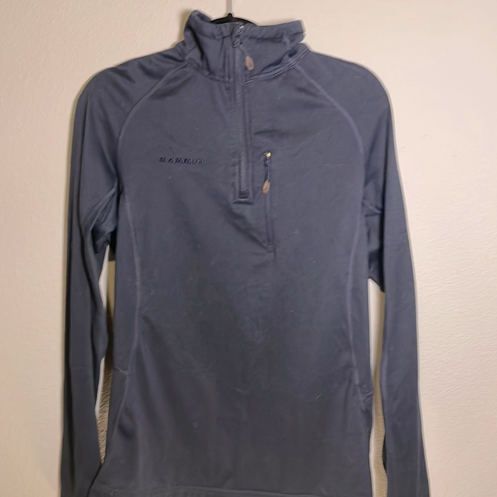 Mammut men Navy Blur Quarter zip long sleeve pullover
